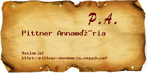 Pittner Annamária névjegykártya